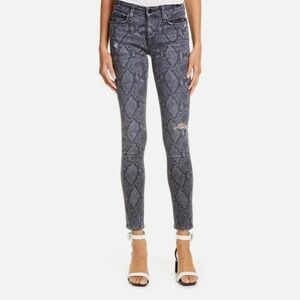Rag & bone Cate mid-rise ankle skinny Jean, grey snake size 26